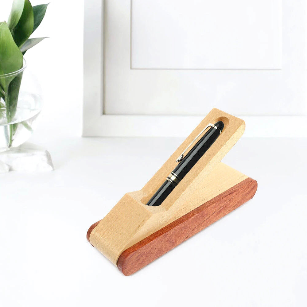 Wooden Pen Display Stand Case Foldable Pencil Box Holders Ballpoint Fountain Pen Organizer Stationery School Office Supplies 1PC