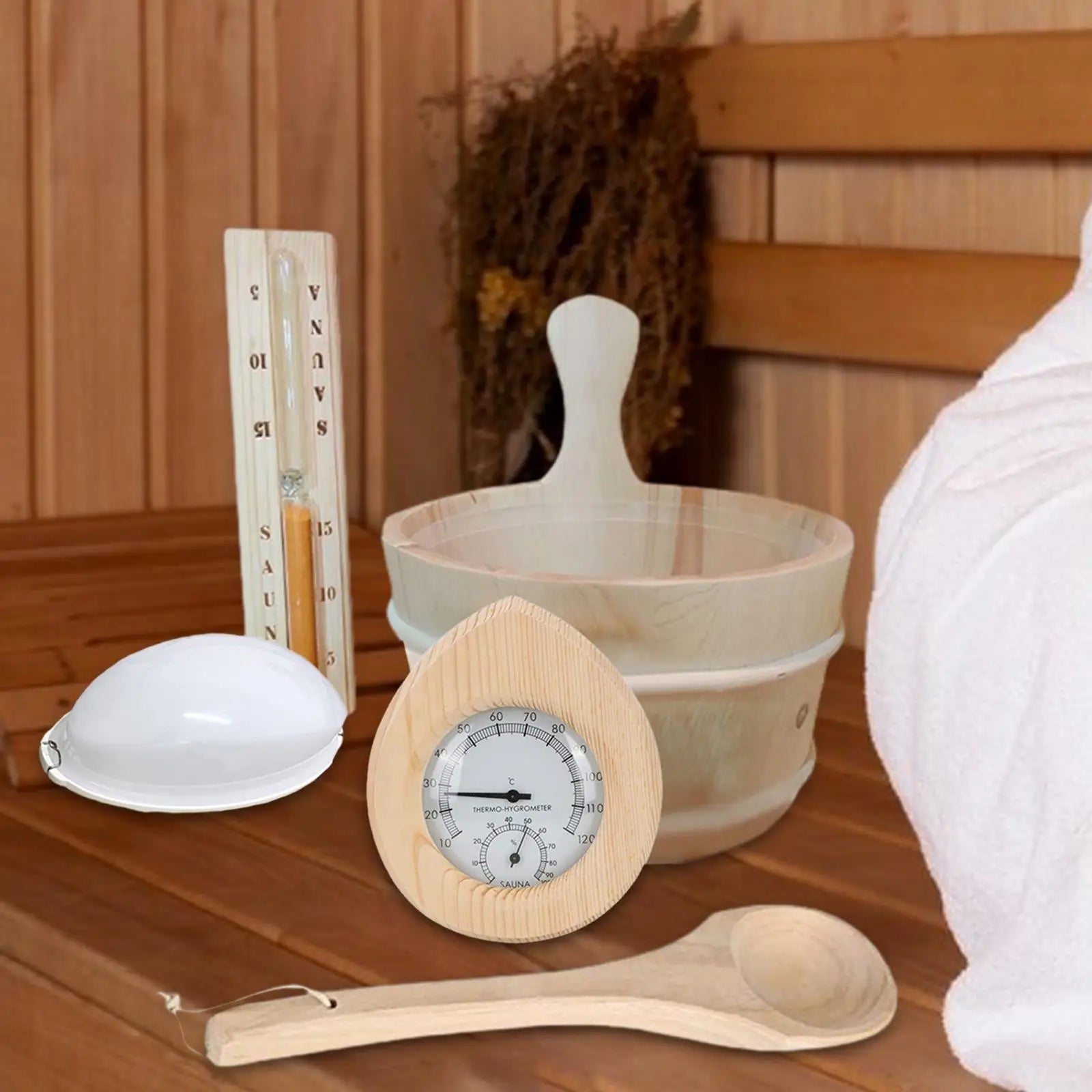 Sauna Accessories Set Sauna Heater Hotels Sauna Wooden Bucket and Ladle Kit