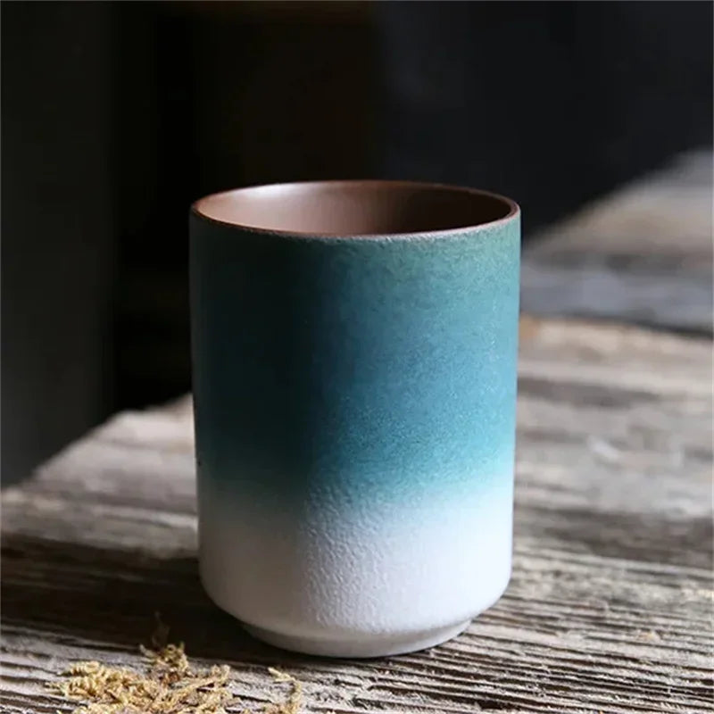 Restaurant Kiln Coffee Cup Japanese Stone Cup Coffee Cup Large Water Cup Japanese Simple Gradient Cup Kitchen