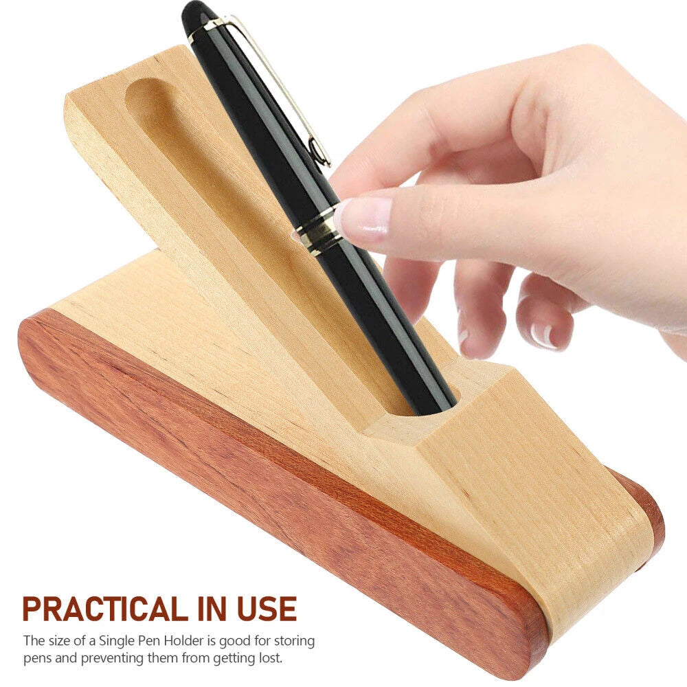 Wooden Pen Display Stand Case Foldable Pencil Box Holders Ballpoint Fountain Pen Organizer Stationery School Office Supplies 1PC