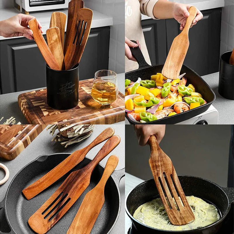 Wood Long Handle Spatula