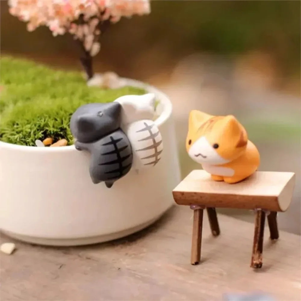 6-12Pcs Kawaii Cat Ornament Miniature Kitten Figurines Toy Statue Gift for Kids Children Garden Room Decoration Home Decoration