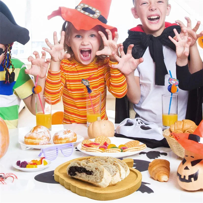 Halloween Pumpkin & Ghost Wooden Plate Tray