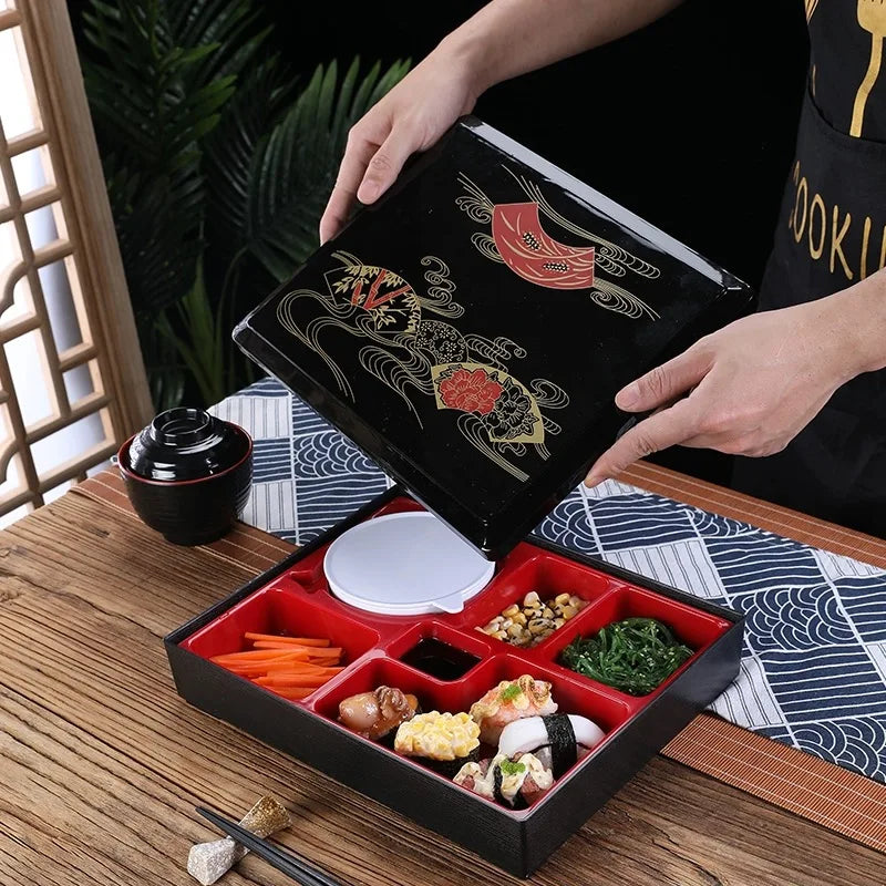 Japanese Style Business Lunch Box, Wood Grain Sushi Cooking Lunch Box, High-end Children's Lunch Box, Food Storage Container