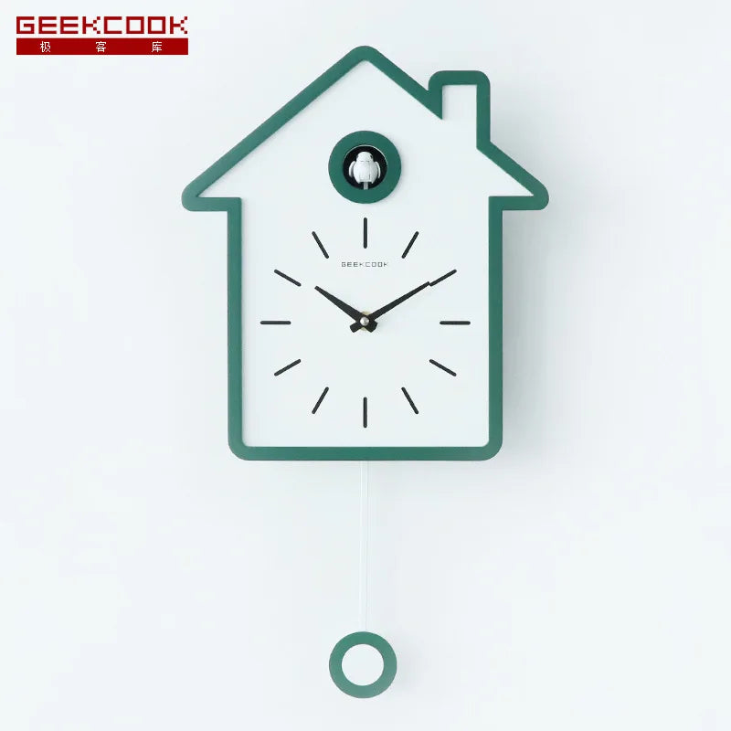 Modern Cuckoo Clock Pendulum Wall Clock Silent Watches Luxury Birds Mechanism Clocks Wall Home Decor Living Room Decoration Gift