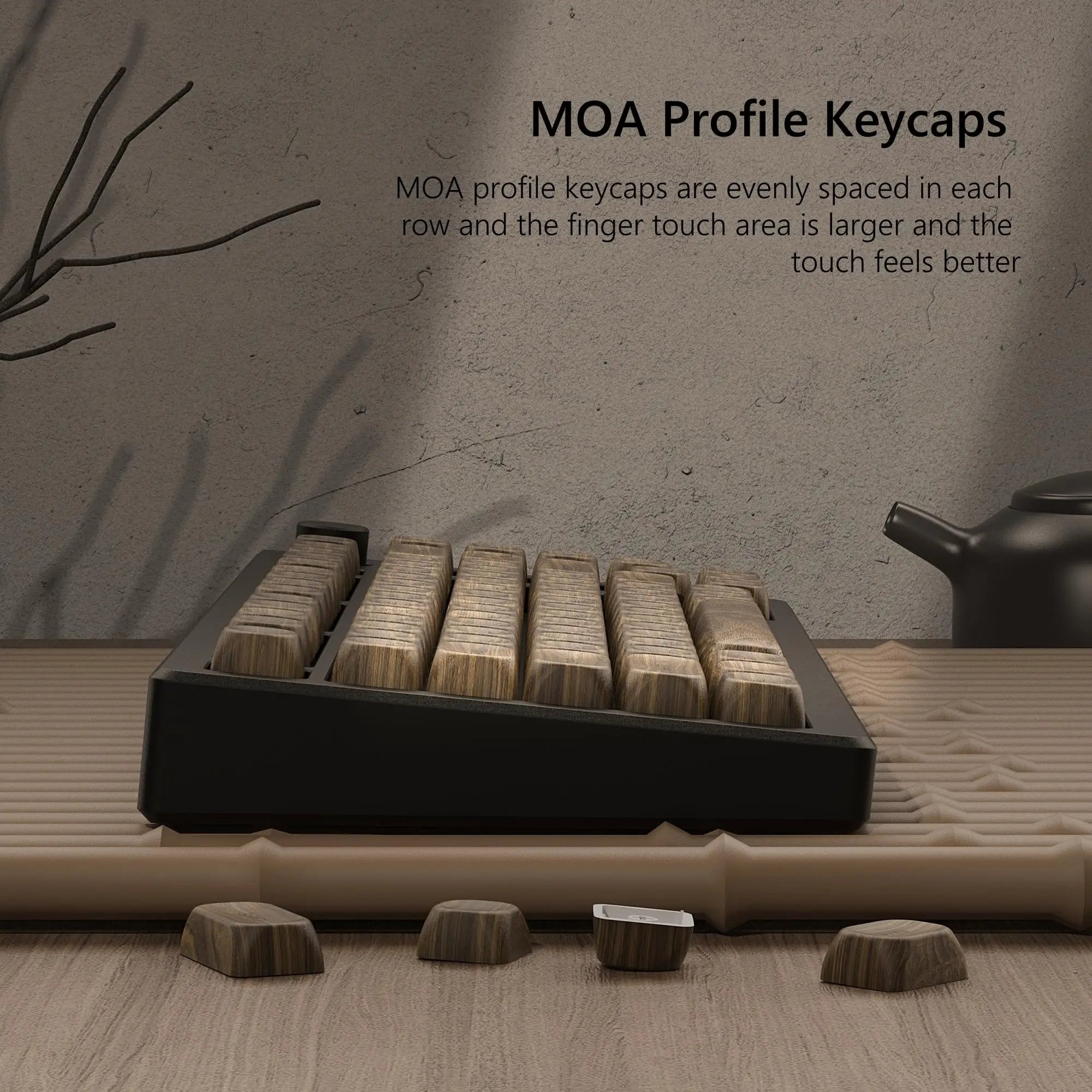 134 Keys MOA Profile Walnut wood PBT Keycaps Customs Dye Sub Key caps for 61/87/104 Cherry MX Switch Gaming Mechanical Keyboard