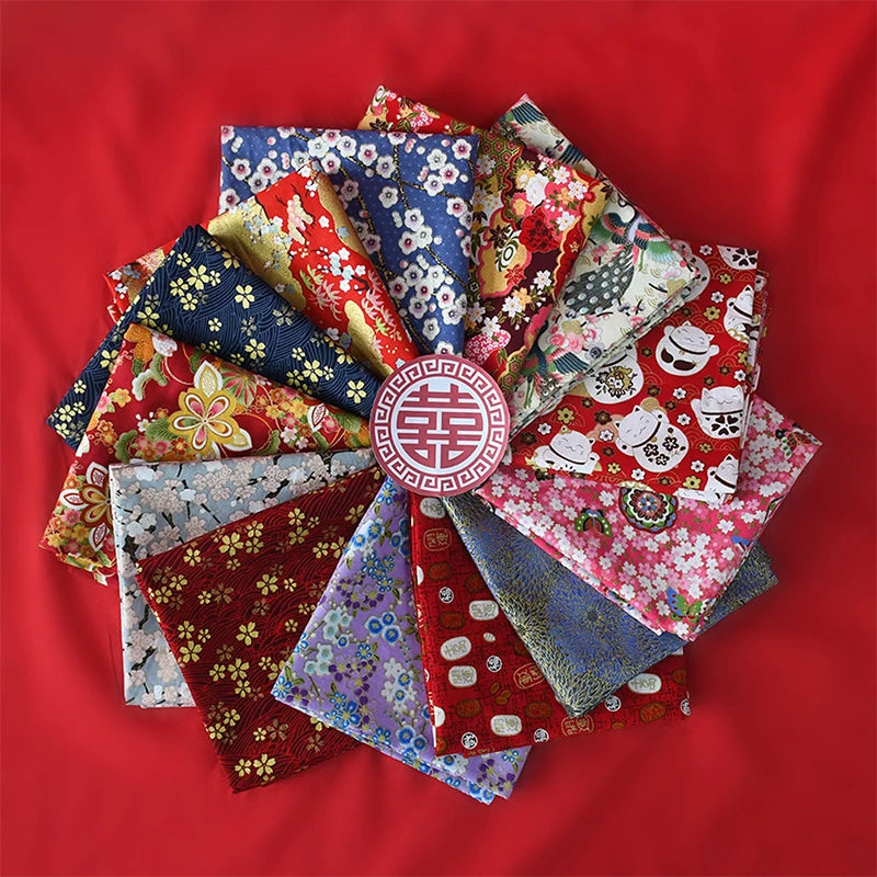 Japanese Style Handkerchief Furoshiki  Bronzing Cotton Multi-purpose Bento Wrapping Cloth Candy Box Gift Box Wrapped Towel