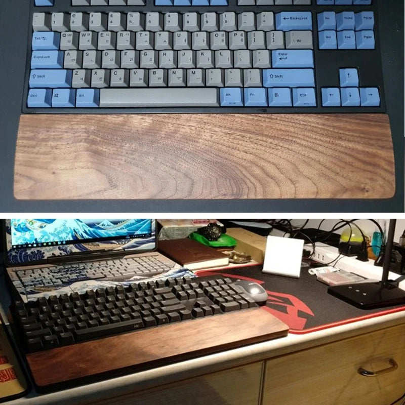 Wooden Keyboard Wrist Rest Walnut Wrist Rest Solid Mouse Pad Wrist Guard