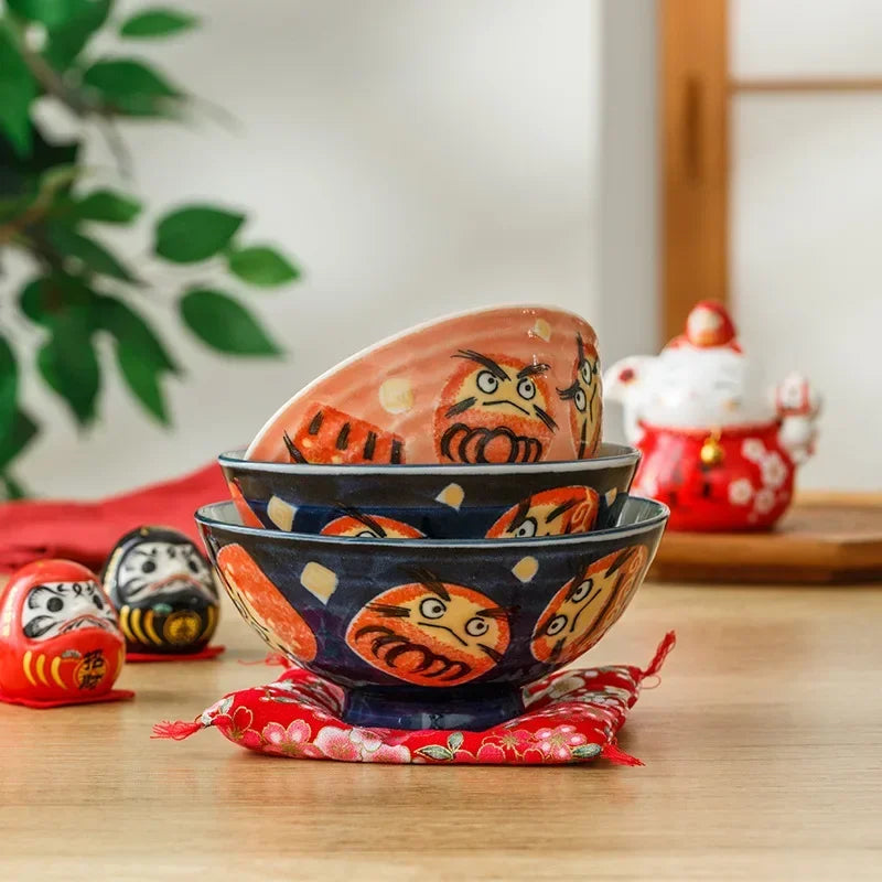 Japanese Style Dharma Bowl Japanese Household Tableware Ceramic Bowl Kitchen Accessories Cute Bowl