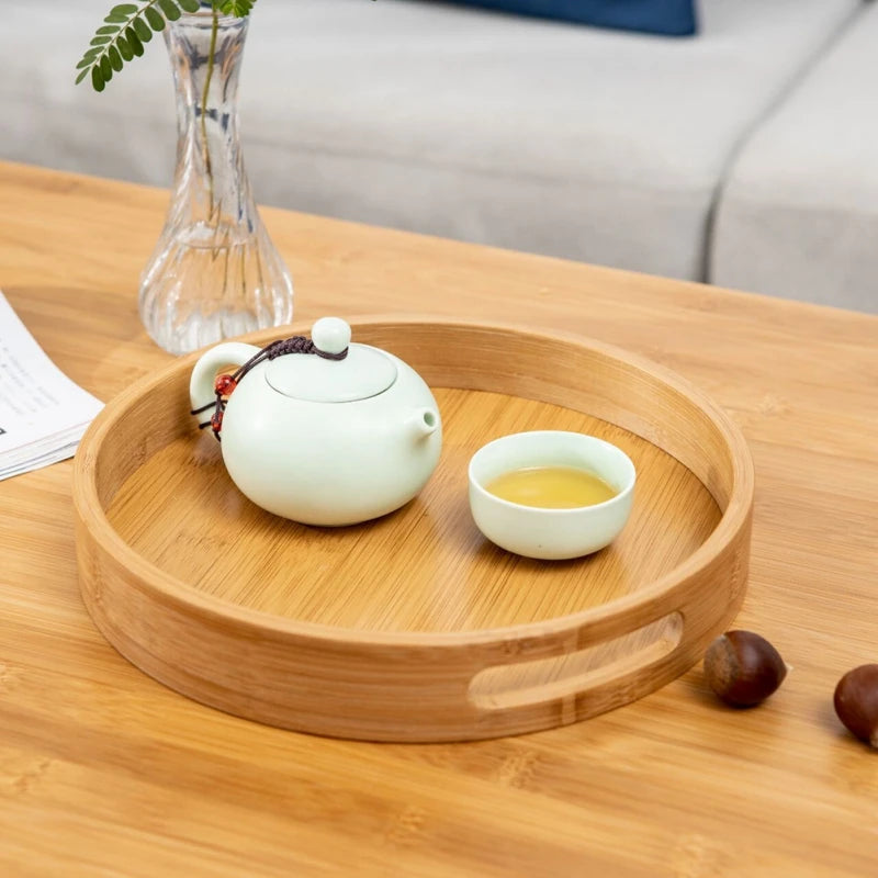 Bamboo Round Tea Tray