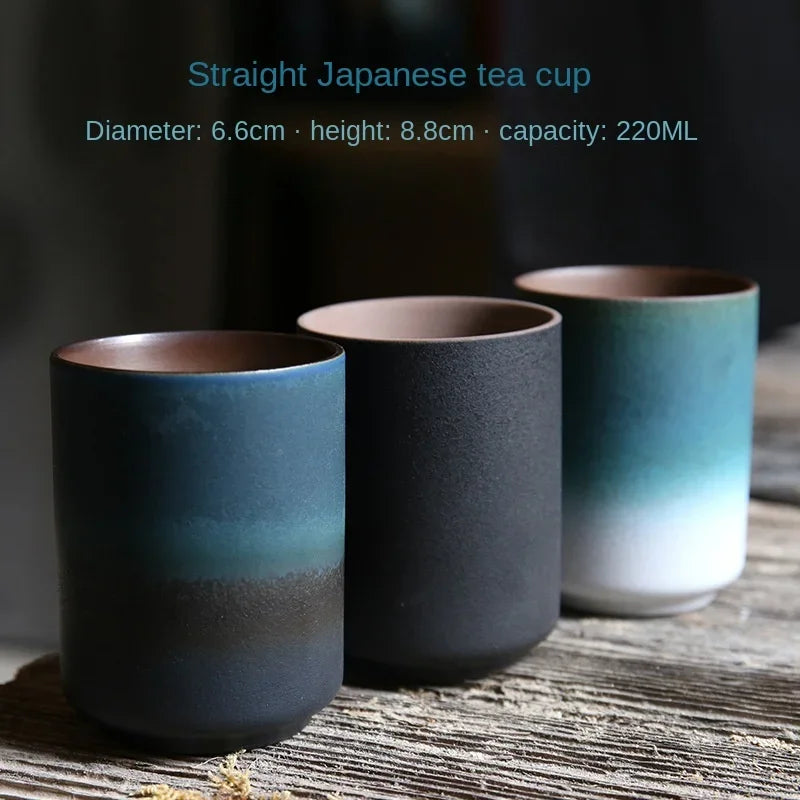 Restaurant Kiln Coffee Cup Japanese Stone Cup Coffee Cup Large Water Cup Japanese Simple Gradient Cup Kitchen