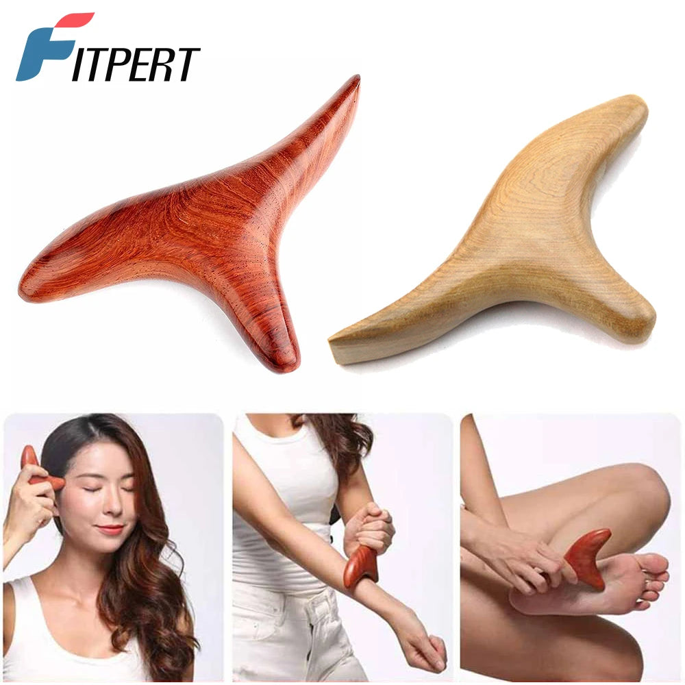 1 PC Neck Foot Wood Trigger Point Massage Gua Sha Tools,Home Gym Professional Wooden Therapy Massage Tool for Back Leg Hand Face