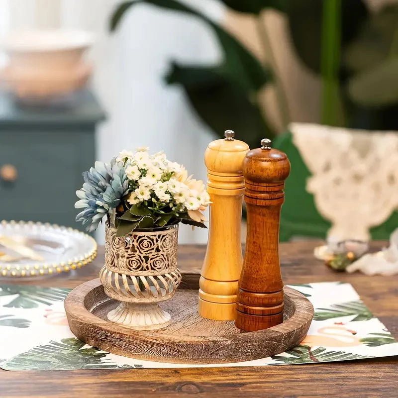 Rustic Round Wood Tray