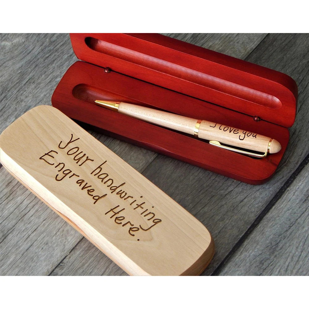 Personalized Custom Maple Wood Handle Ballpoint Pen Signature Pen Business Office Pen With Maple Wood Pen Box Wedding Gift