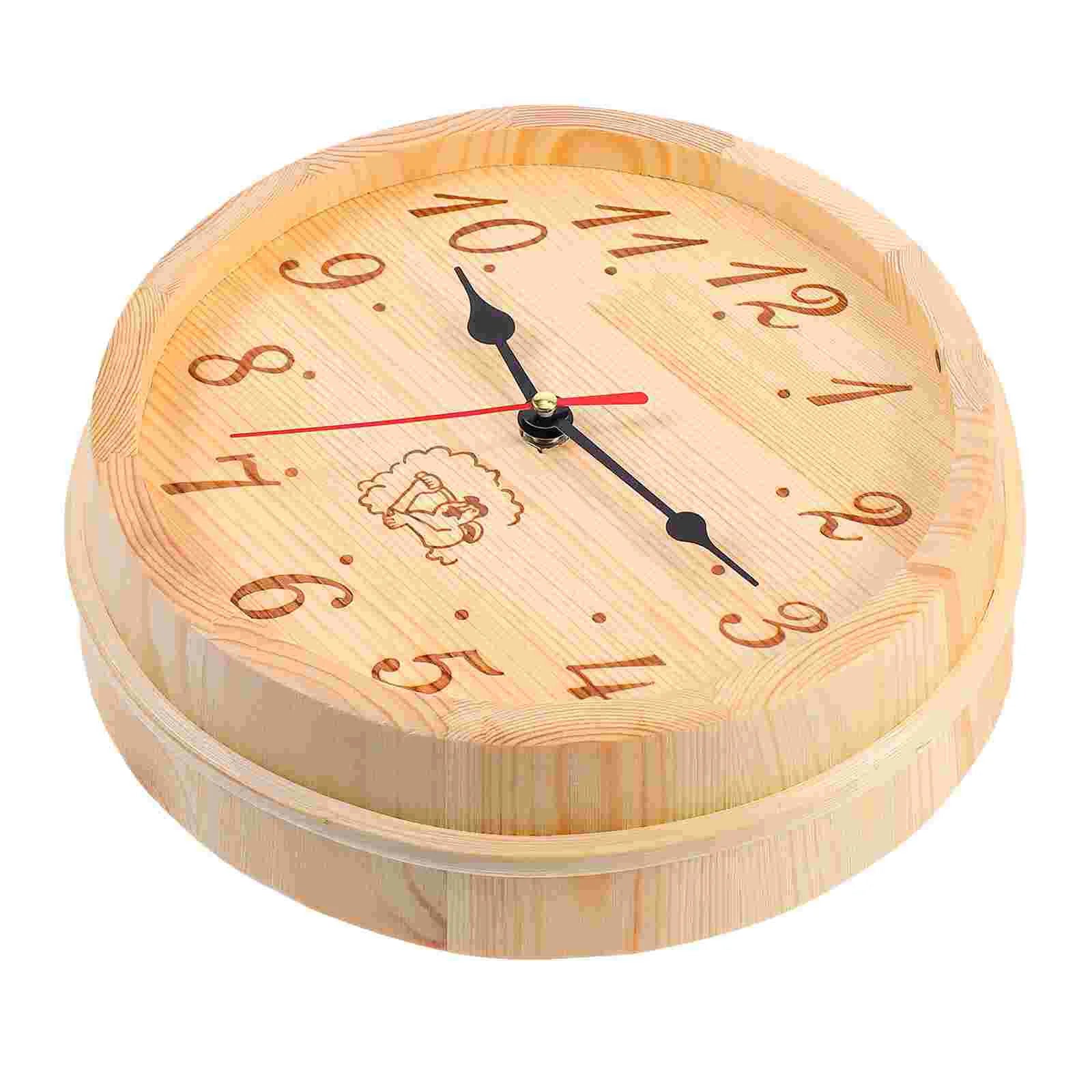 Sauna Wooden Clock Steam Room Equipment for Decorative Timer Clocks Digital Wall