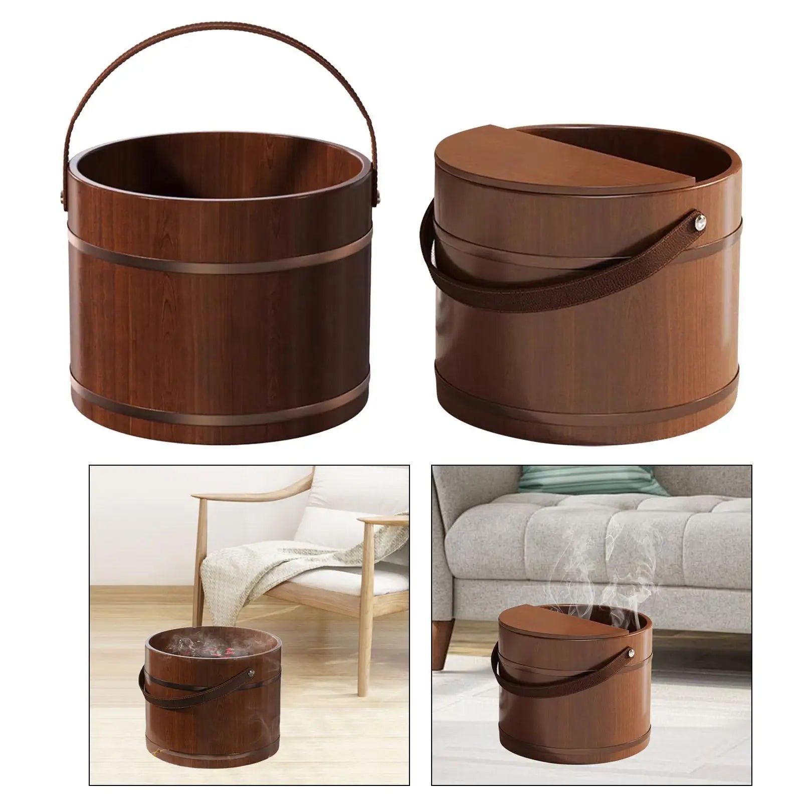 Wood Foot Bath Foot Soak Tub, Laundry Tub Barrel, Pedicure Tub, SPA Washing Bowl