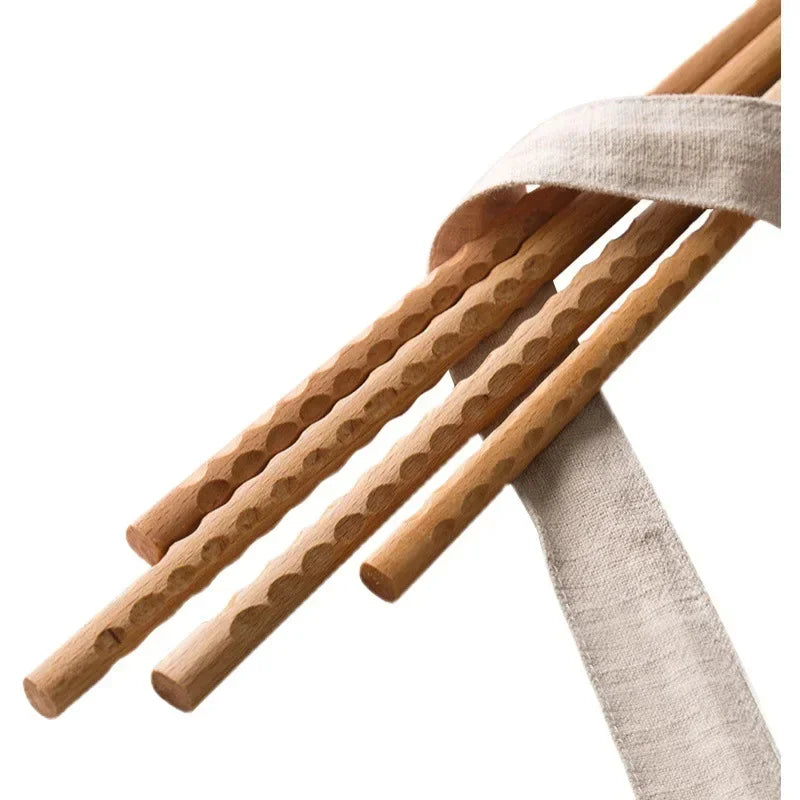 Japanese Extra Long Wooden Chopsticks Polished Beech Wood Fried Food Noodle Anti-slip Chopsticks Kitchen Cooking Tools