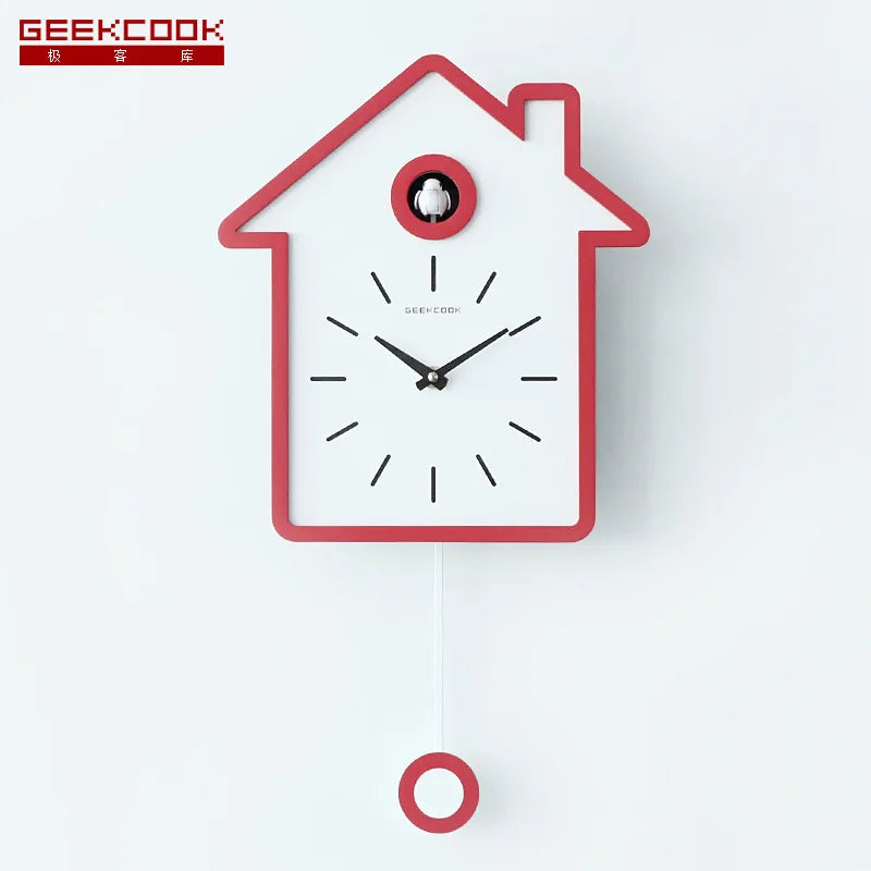 Modern Cuckoo Clock Pendulum Wall Clock Silent Watches Luxury Birds Mechanism Clocks Wall Home Decor Living Room Decoration Gift