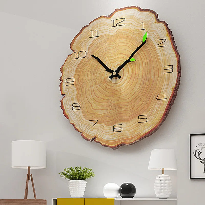 12 Inch Vintage Wooden Clock Cafe Office Home Kitchen Wall Decor Silent Clock Design Art Large Wall Clock Gift Home Wall Clock