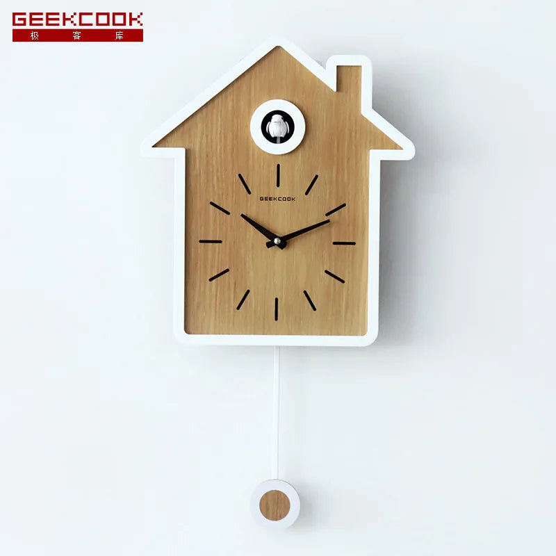 Modern Cuckoo Clock Pendulum Wall Clock Silent Watches Luxury Birds Mechanism Clocks Wall Home Decor Living Room Decoration Gift