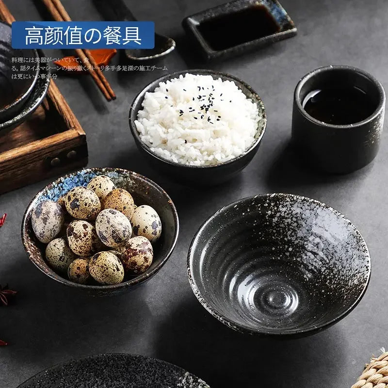 5 Inch Japanese-style Rice Bowl Creativity Household 4.5inch Ceramic Bowl Restaurant Soup Bowls Ramen Bowl for Kitchen Tableware