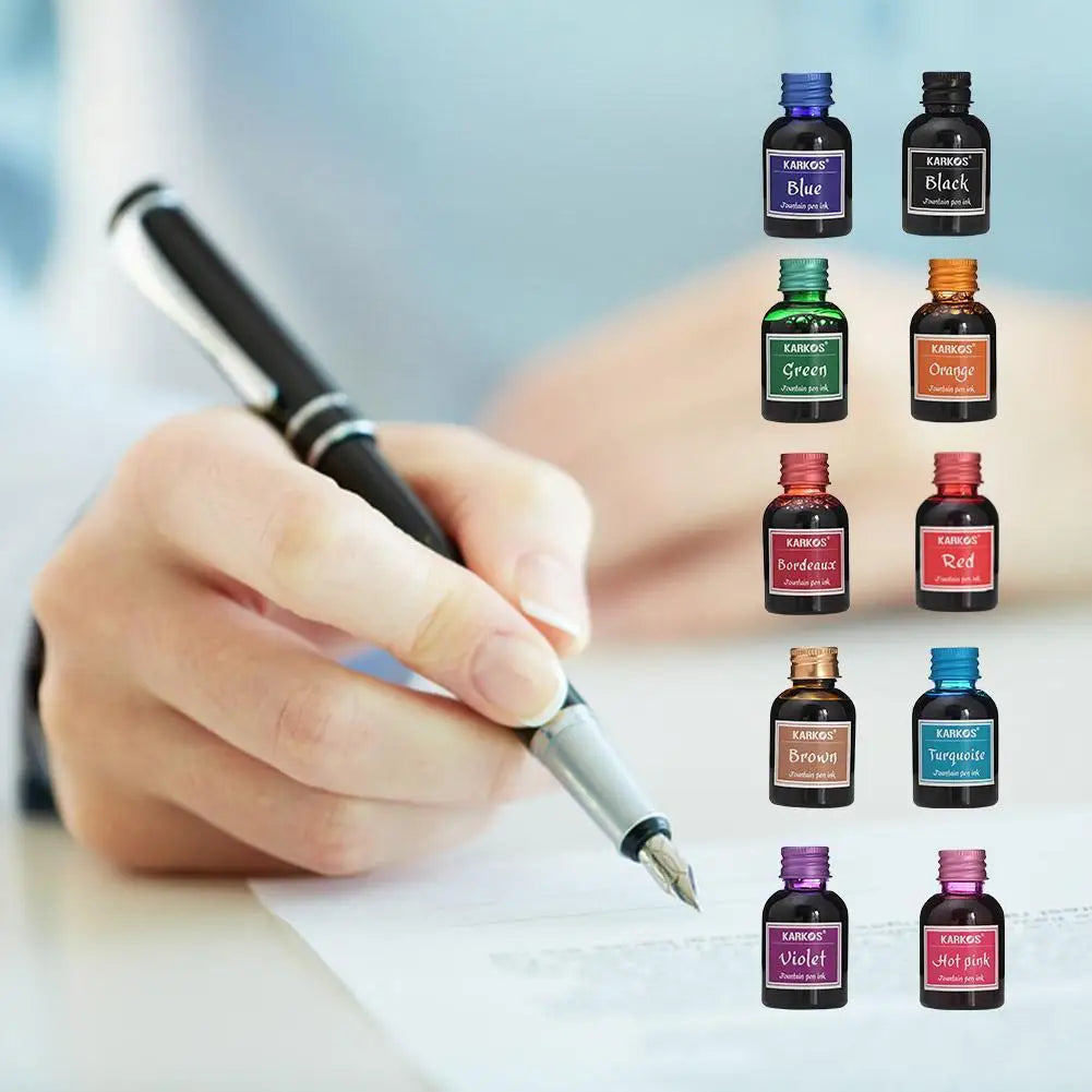 1 Bottle Pure Colorful 30ml Fountain Pen Ink Universal Refill Ink Stationery School Brand New Product Peace And Happiness