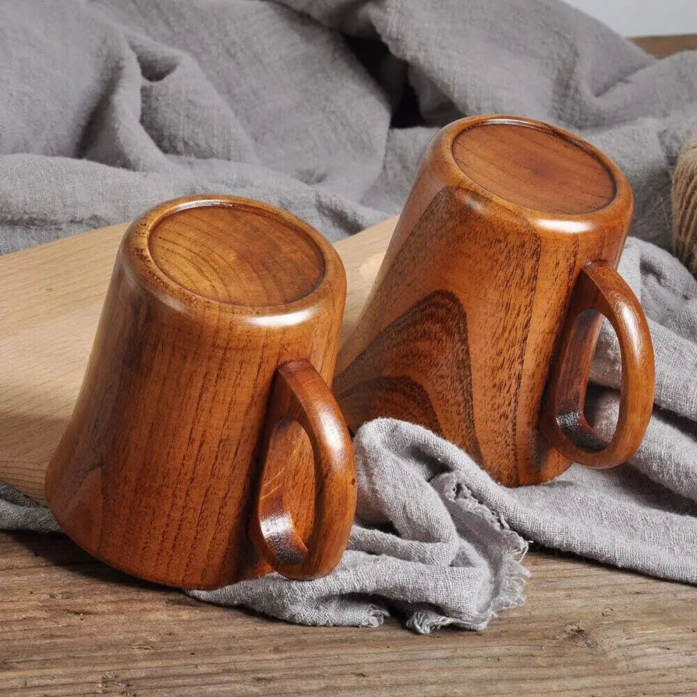 1PC Japanese Creative jujube Sour Wood Cup, Coffee Tea Beer Juice Milk Water Mug with Handle  Primitive Handmade Natural