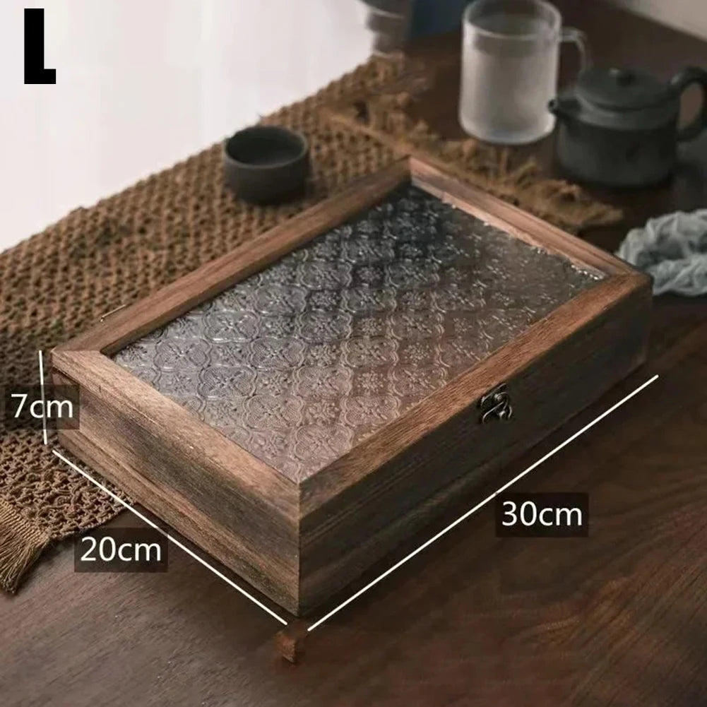 Flower Glass Storage Decorative Box