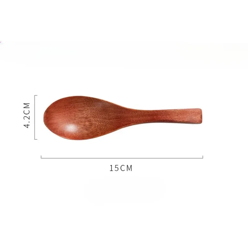 Wooden Spoon Long Handle Short Handle Soup Spoon Korean Kitchen Cooking Japanese Kitchen Utensils Ramen Spoon