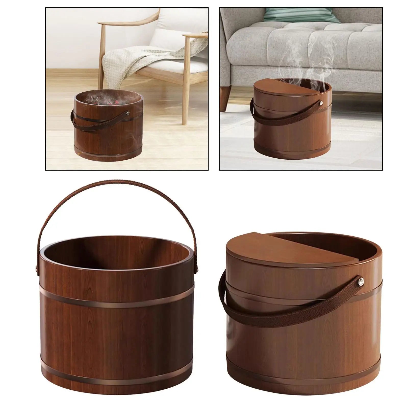 Wood Foot Bath Foot Soak Tub, Laundry Tub Barrel, Pedicure Tub, SPA Washing Bowl