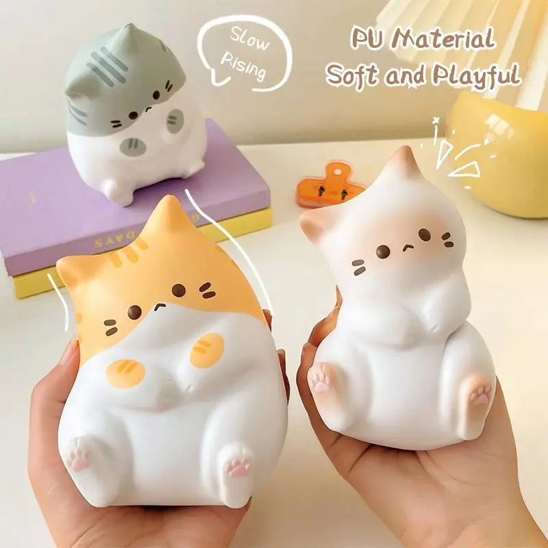 Kawaii Cat Stress Relief Squishy Toy PU Slow Rising  Squeeze Antistress Ball Cartoon Table Ornaments Birthday Gift For Girls