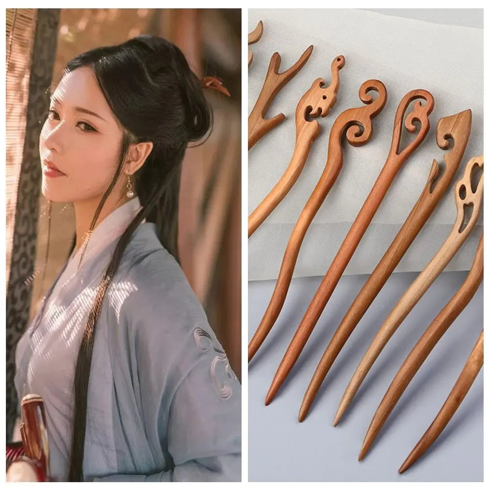 Antique Tassel Wooden Hair Stick Chinese Style Ethnic Style Hanfu Hairpin Hanfu Headwear Hair Chopstick Hanfu Accessories