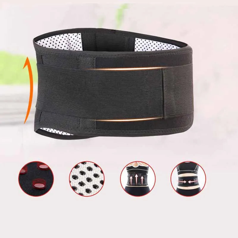 Self Heating Lower Back Supports Magnetic Therapy Lumbar Waist Bandage Back Waist Belt Tourmaline Waist Brace Support Belt Band