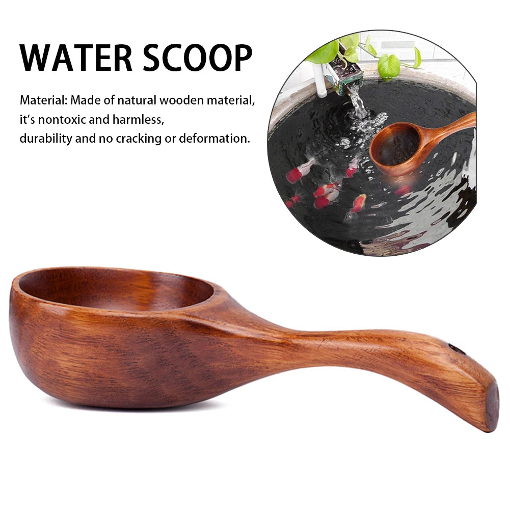 Wood Water Scoop Spoon Multipurpose Wooden Scoop Spoon Ladle Dipper Kitchen Utensil