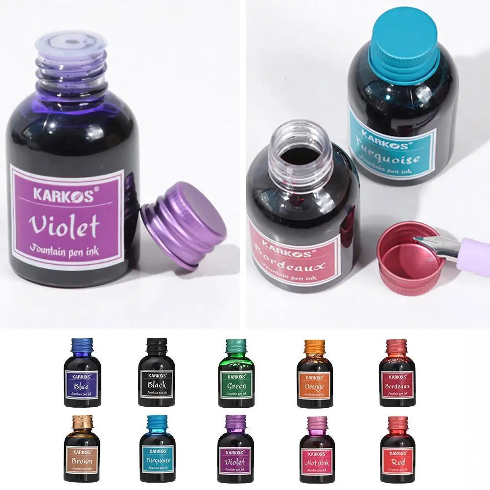 1 Bottle Pure Colorful 30ml Fountain Pen Ink Universal Refill Ink Stationery School Brand New Product Peace And Happiness