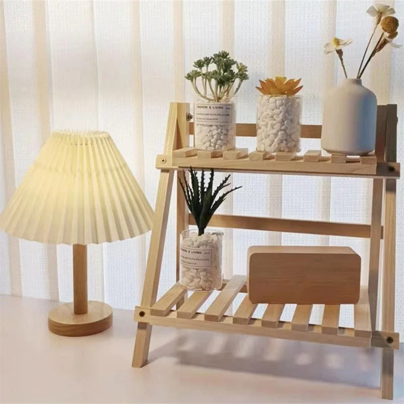 Wooden Desktop Double-Tier Storage Rack